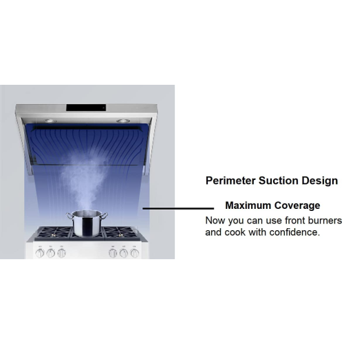 Vertrons 30" 850CFM Stainless Steel Range Hood | Pro Performance | Steam Auto Clean | Superior Perimeter Extraction Design | Touch Screen, 6 Touch