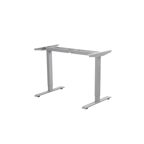 EFFYDESK Home Electric Height Adjustable Home Office Computer Standing Desk - Oak White on Gray Frame