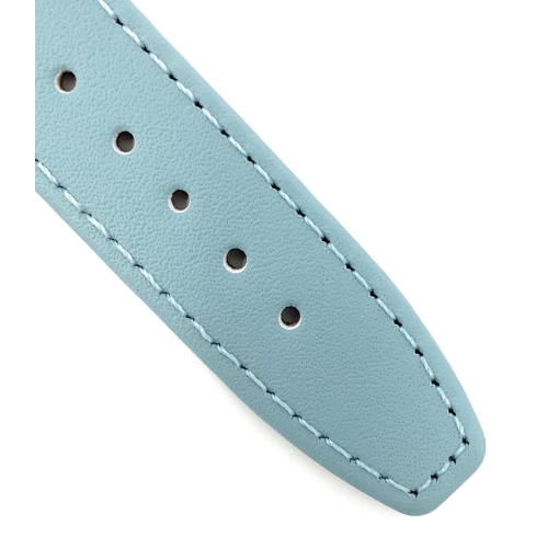 Bandini Bracelet classique mince en cuir pour montre intelligent, surpiqûre pour Michael Kors Access Runway - 18mm, Bleu bébé / Boucle Argentée