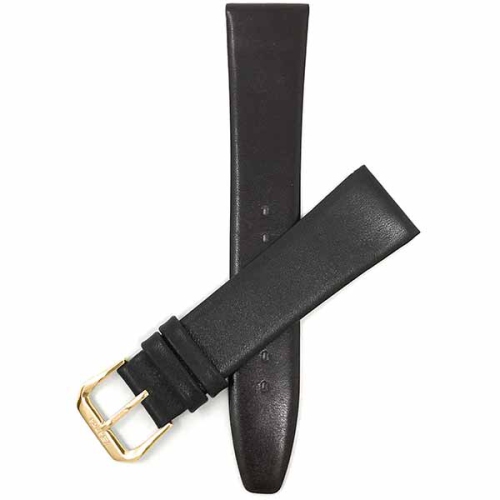 Image 1 of 3.. Bandini Classic Thin Leather Smart Watch Band Strap For Fossil Gen 6, Hybird HR Scarlette, Chartier - 18mm, Brown / Gold Buckle