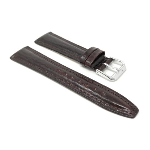 Bandini Leather Semi Glossy Smart Watch Band Strap For Michael Kors MKGO - 20mm, Brown / Silver Buckle