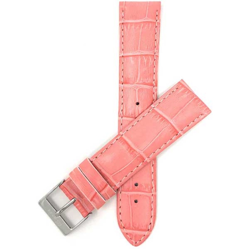 Image 1 of 6.. Bandini Womens Leather Alligator Pattern Smart Watch Band Strap For Michael Kors Access Runway - 18mm, Hot Pink / Silver Buckle