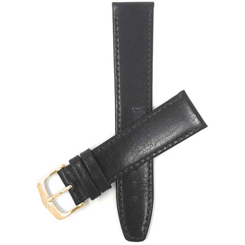 Image 1 of 3.. Bandini Classic Flat Leather Smart Watch Band Strap, Stitch For Michael Kors Access Runway - 18mm, Brown / Gold Buckle