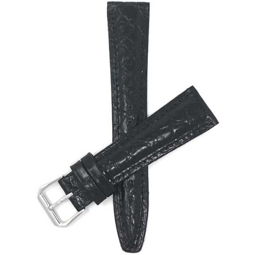 Image 1 of 6.. Bandini Womens Glossy Padded Leather Lizard Pattern Smart Watch Band Strap For Michael Kors MKGO - 20mm, Black / Silver Buckle