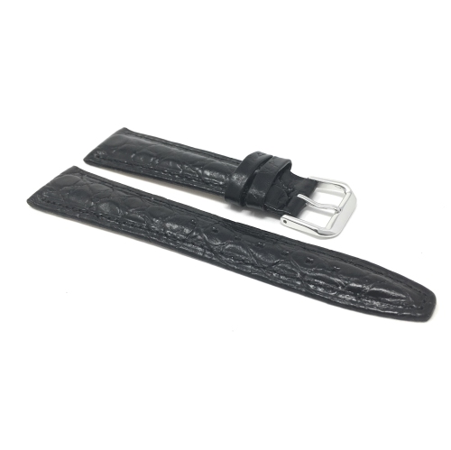 Bandini Bracelet pour montre intelligente en cuir lustré et matelassé motif lézard, pour femmes pour Michael Kors MKGO - 20mm, Noir / Boucle Argentée