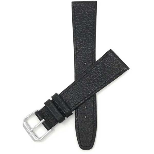 BANDINI  Slim Leather Buffalo Pattern Smart Watch Band Strap for Michael Kors Access Runway - 18MM / Silver Buckle In Black