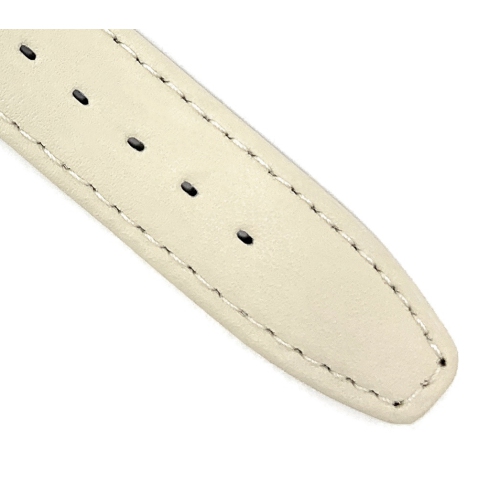 Bandini Classic Thin Leather Smart Watch Band Strap, Stitch For Michael Kors MKGO - 20mm, Beige / Silver Buckle