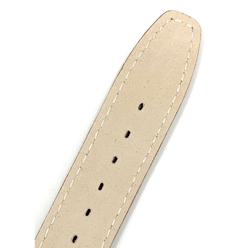 Bandini Classic Thin Leather Smart Watch Band Strap, Stitch For Michael Kors MKGO - 20mm, Beige / Silver Buckle