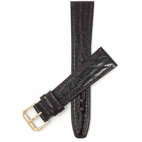 Bandini Thin Leather Bark Pattern Smart Watch Band Strap For Michael Kors Access Runway - 18mm, Brown / Gold Buckle