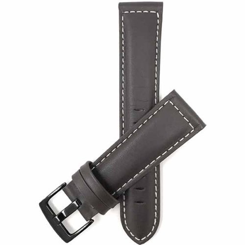 BANDINI  Mens Padded Leather Smart Watch Band Strap Stitch for Amazfit Bip, U, S, Lite, Gtr 42Mm, Gts - 20Mm, Brown / Black Buckle In White