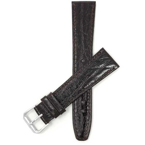 BANDINI  Thin Leather Bark Pattern Smart Watch Band Strap for Mobvoi Ticwatch E, E3, C2 - 20MM / Silver Buckle In Brown