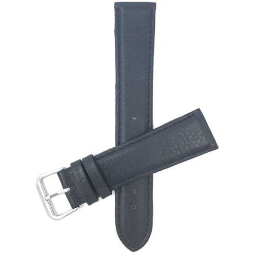 Bandini Bracelet pour montre intelligente en cuir semi rembourré pour femmes, surpiqué pour Garmin Venu Sq - 20mm, Bleu marine / Boucle Argentée