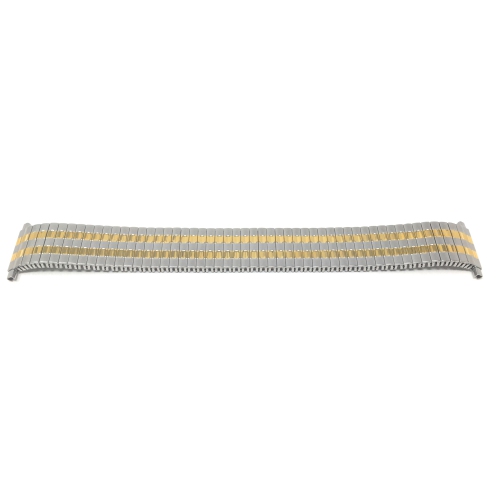 Bandini Mens Expansion Smart Watch Band, Metal Stretch Strap For Michael Kors Access Runway - 18mm, Silver / Gold