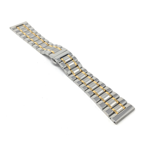 Bandini Stainless Steel Smart Watch Band Strap, Removable Links For Withings Nokia Steel HR 40mm, Horizon - 20mm, Silver / Gold
