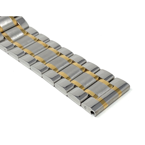 Bandini Stainless Steel Smart Watch Band Strap, Removable Links For Withings Nokia Steel HR 40mm, Horizon - 20mm, Silver / Gold