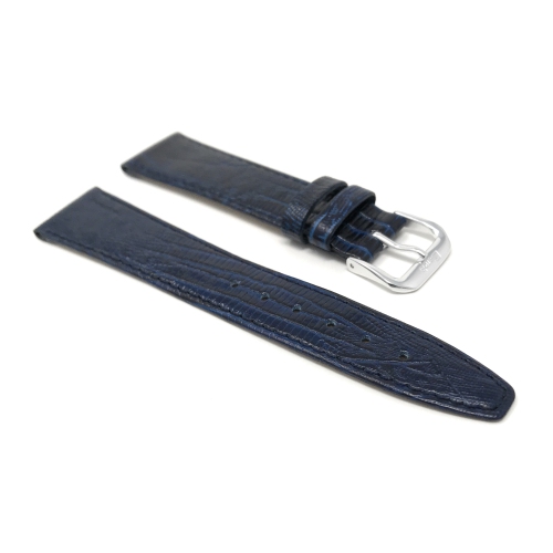 Bandini Flat Leather Texas Teju Pattern Smart Watch Band Strap For Garmin Venu Sq - 20mm, Blue / Silver Buckle