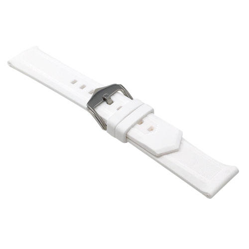 Bandini Waterproof Soft Black Rubber Silicone Smart Watch Band Strap For Moto360 Gen 2 and Gen 3 - 20mm, White