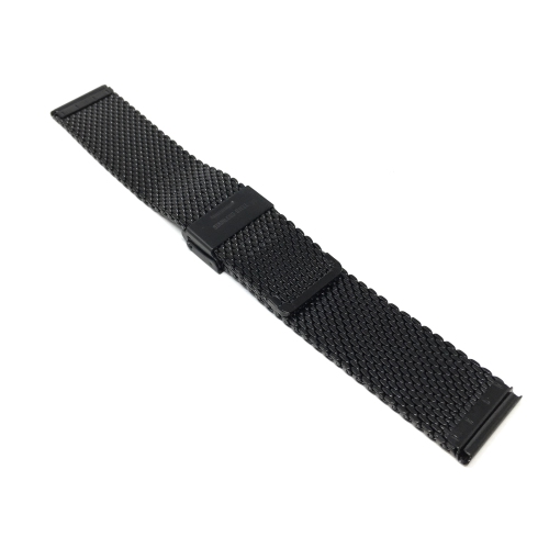 Bandini Mens Stainless Steel MIlanese Thick Mesh Smart Watch Band Strap For Withings Nokia Scanwatch, Steel HR 36mm, Move ECG - 18mm, Black