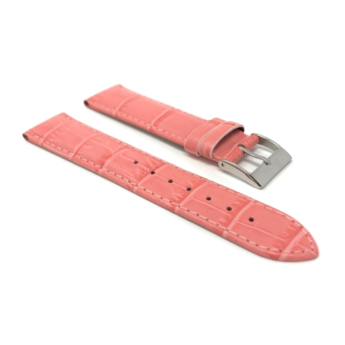 Bandini Womens Leather Alligator Pattern Smart Watch Band Strap For Withings Nokia Steel HR 40mm, Horizon - 20mm, Hot Pink / Silver Buckle