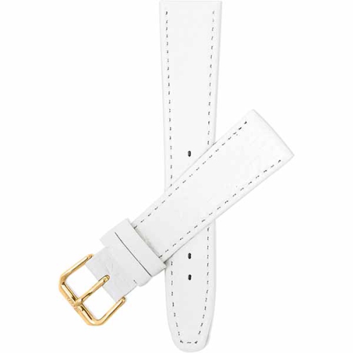 Bandini Slim Leather Buffalo Pattern Smart Watch Band Strap For Garmin Venu Sq - 20mm, White / Gold Buckle
