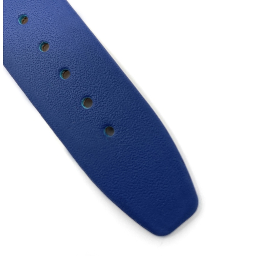 Bandini Classic Quick Release Slim Leather Smart Watch Band Strap For Moto360 Gen 2 and Gen 3 - 20mm, Blue / Silver Buckle