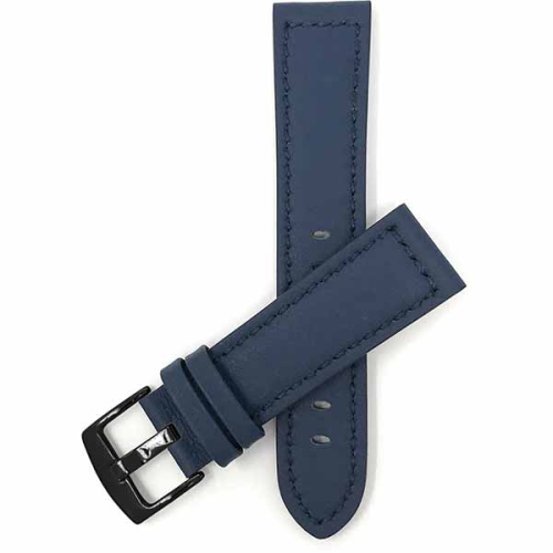 Bandini Thick Racer Style Mens Leather Smart Watch Band Strap For Michael Kors MKGO - 20mm, Blue / Black Buckle