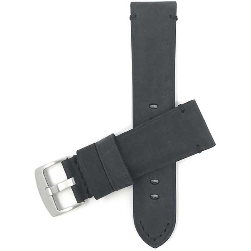 BANDINI  Mens Distressed Vintage Leather Smart Watch Band Strap for Fossil Gen 6 (44Mm), Gen 5 Julianna, Carlyle - 22MM / Stitch / Silver Buckle