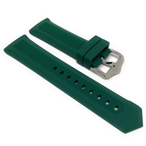 Bandini Waterproof Soft Black Rubber Silicone Smart Watch Band Strap For Moto360 Gen 2 and Gen 3 - 20mm, Green