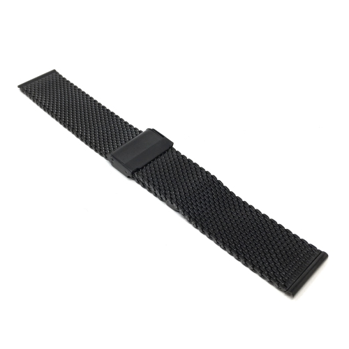 Bandini Bracelet montre épais de mailles milanaises intelligente en acier inoxydable pour hommes pour Oneplus Watch - 22mm, Noir / Boucle Argentée