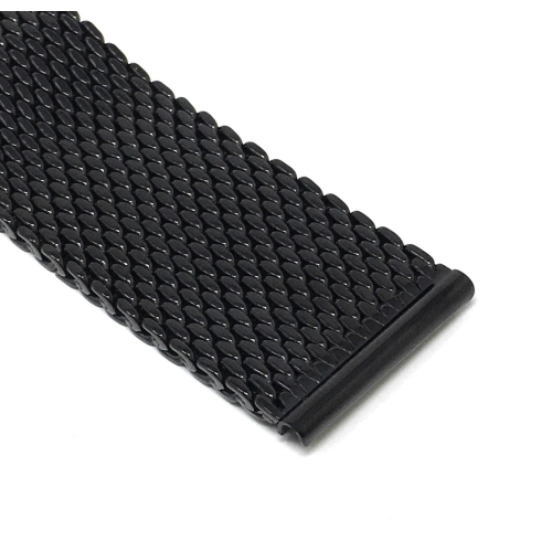 Bandini Bracelet montre épais de mailles milanaises intelligente en acier inoxydable pour hommes pour Oneplus Watch - 22mm, Noir / Boucle Argentée