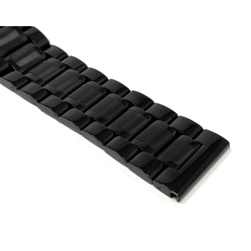 Bandini Stainless Steel Smart Watch Band Strap, Removable Links For Withings Nokia Steel HR 40mm, Horizon - 20mm, Black