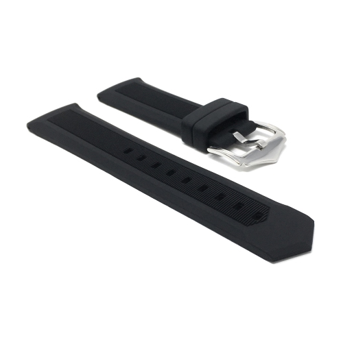 Bandini Waterproof Soft Black Rubber Silicone Smart Watch Band Strap For Withings Nokia Scanwatch, Steel HR 36mm, Move ECG - 18mm, Black