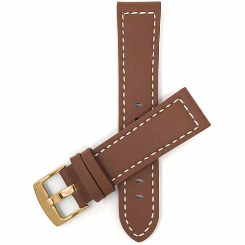 Bandini Thick Leather Racer Smartwatch Strap, White Stitch For Fossil Gen 6, Gen 5 Julianna, Carlyle, Collider, Neutra, Everett, Retro Pilot - 22mm,