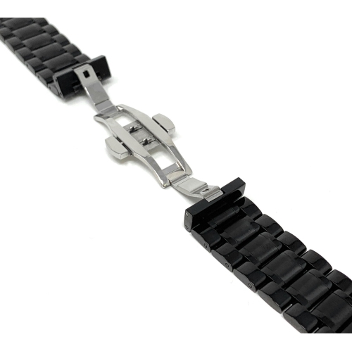 Bandini Stainless Steel Smart Watch Band Strap, Removable Links For Moto360 Gen 2 and Gen 3 - 20mm, Black