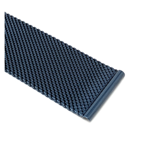 Bandini Fine Metal Mesh Smart Watch Band Strap, Stainless Steel Mesh Milanese Band For Fossil Hybird HR Latitude - 24mm, Blue