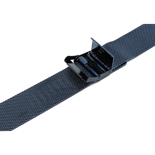 Bandini Fine Metal Mesh Smart Watch Band Strap, Stainless Steel Mesh Milanese Band For Fossil Hybird HR Latitude - 24mm, Blue