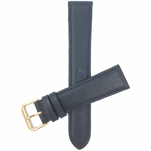 Bandini Womens Semi-Padded Leather Smart Watch Smart Watch Band Strap, Stitch For Garmin Venu Sq - 20mm, Marine Blue / Gold Buckle