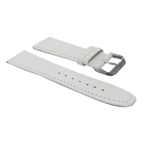 Bandini Slim Leather Buffalo Pattern Smart Watch Band Strap For Garmin Venu Sq - 20mm, White / Silver Buckle