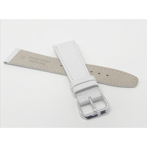 Bandini Slim Leather Buffalo Pattern Smart Watch Band Strap For Garmin Venu Sq - 20mm, White / Silver Buckle
