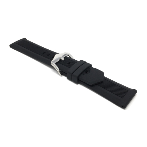 Bandini Bracelet de montre intelligente en caoutchouc silicone noir souple et étanche pour Fossil Gen 6, Gen 5 Julianna, Carlyle, Collider - 22mm,