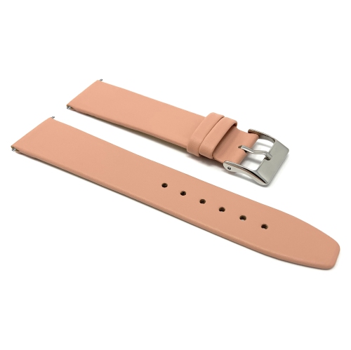 Bandini Classic Quick Release Slim Leather Smart Watch Band Strap For Amazfit GTR 47mm, GTR2, GTR 2e and Stratos - 22mm, Blush Pink / Silver Buckle