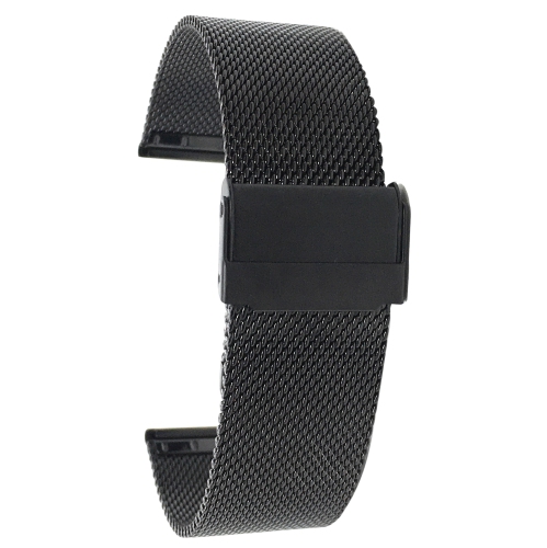 Bandini Fine Metal Mesh Smart Watch Band Strap, Stainless Steel Mesh Milanese Band For Michael Kors MKGO - 20mm, Black
