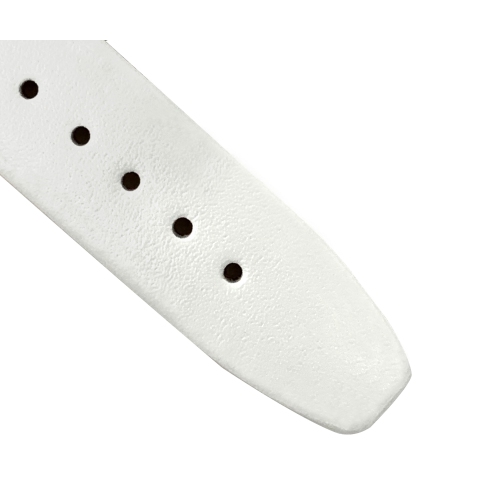 Bandini Classic Quick Release Slim Leather Smart Watch Band Strap For Fossil Gen 6, Gen 5 Julianna, Carlyle - 22mm, White / Silver Buckle