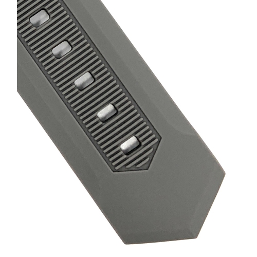 Bandini Bracelet de montre intelligente en caoutchouc silicone noir souple et étanche pour Moto360 Gen 2 and Gen 3 - 20mm, Gris / Boucle Argentée