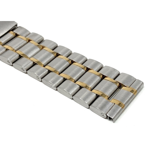 Bandini Stainless Steel Smart Watch Band Strap For Fossil Gen 6, Gen 5 Julianna, Carlyle, Collider, Neutra, Everett, Retro Pilot - 22mm, Silver / Gold