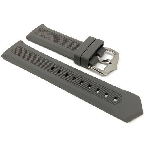 Bandini Bracelet de montre intelligente en caoutchouc silicone noir souple et étanche pour Withings Nokia Steel HR 40mm, Horizon - 20mm, Gris /