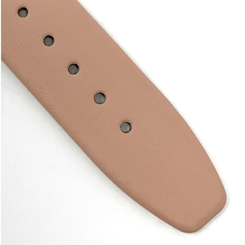 Bandini Classic Quick Release Slim Leather Smart Watch Band Strap For Skagen Falster 2 and 3, Jorn - 22mm, Blush Pink / Silver Buckle