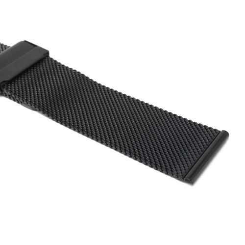 Bandini Fine Metal Mesh Smart Watch Band Strap, Stainless Steel Mesh Milanese Band For Skagen Falster 2 and 3, Jorn - 22mm, Black