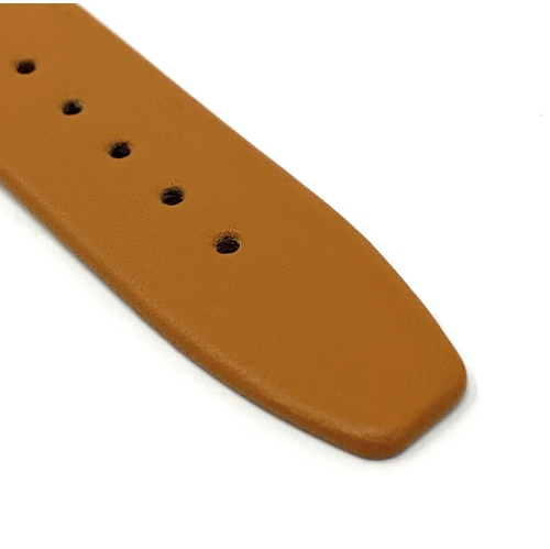 Bandini Classic Quick Release Slim Leather Smart Watch Band Strap For Withings Nokia Scanwatch, Steel HR 36mm, Move ECG - 18mm, Tan / Silver Buckle