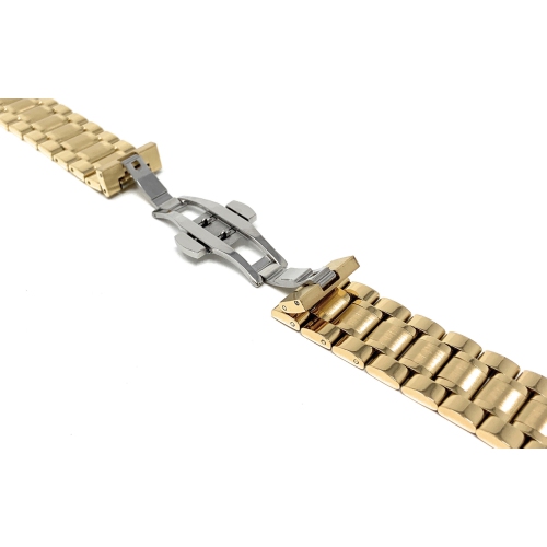 Bandini Bracelet de montre intelligente en acier inoxydable, maillons détachables pour Sunnto 9, Suunto 7 - 22mm, Or / Boucle Argentée
